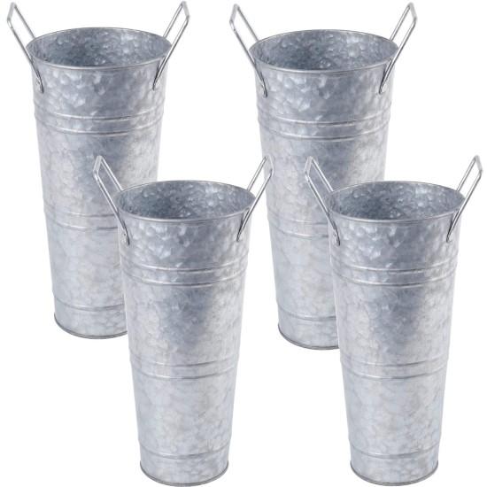 Galvaniz Metal Çiçek Kovası