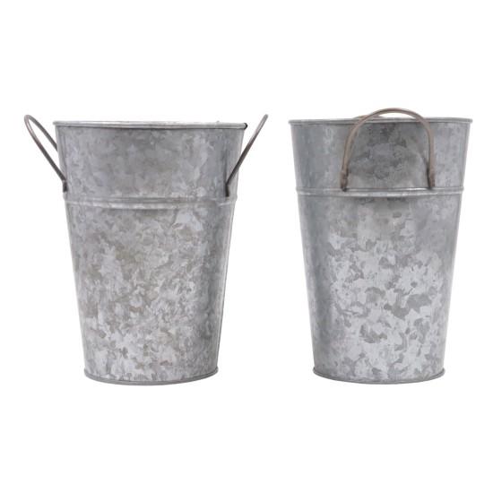 Galvaniz Metal Çiçek Kovası