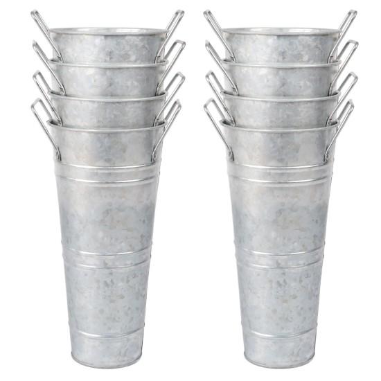 Galvaniz Metal Çiçek Kovası