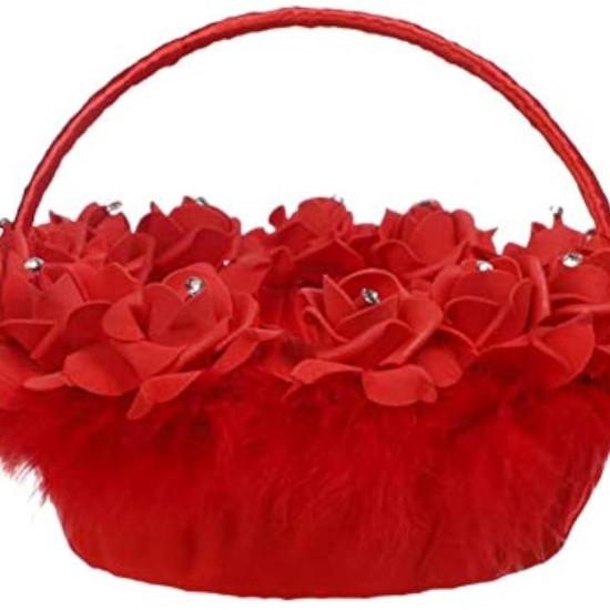 Kırmızı Hasır Sepet