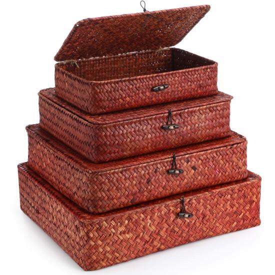 Kırmızı Hasır Sepet