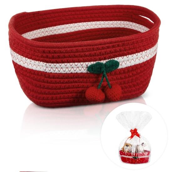 Kırmızı Hasır Sepet