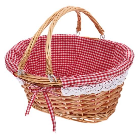 Kırmızı Hasır Sepet