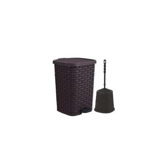 Klozet Fırçası Çöp Kovası İkili Set