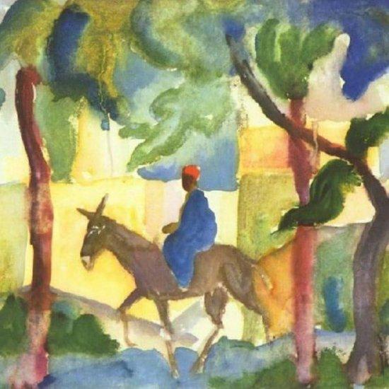 August Macke Eşek Ve Adam Tablosu