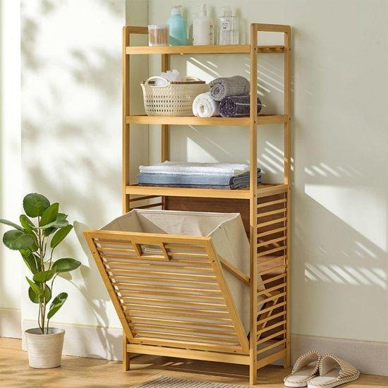 Bambu Raflı Kirli Sepeti