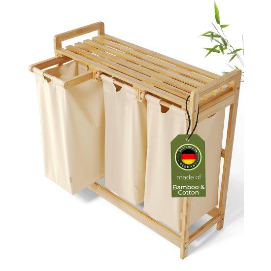 Bambu Raflı Kirli Sepeti