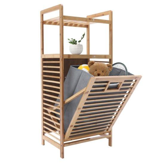 Bambu Raflı Kirli Sepeti