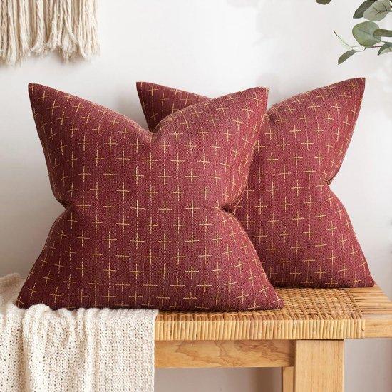 Bordo Kırlent Kılıfı