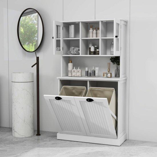 Çamaşır Sepetli Banyo Dolabı
