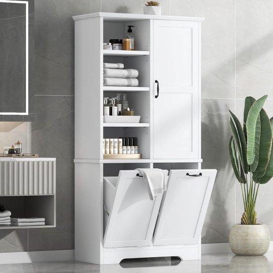 Çamaşır Sepetli Banyo Dolabı
