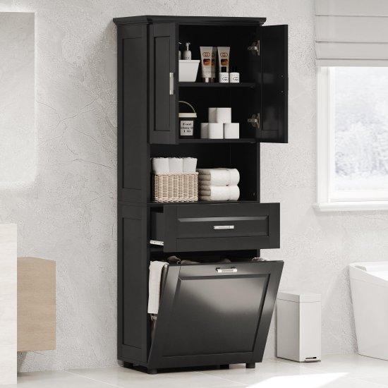 Çamaşır Sepetli Banyo Dolabı