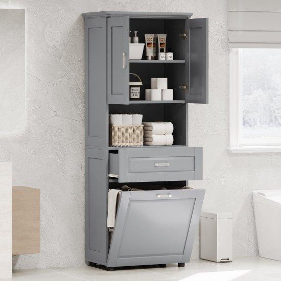 Çamaşır Sepetli Banyo Dolabı