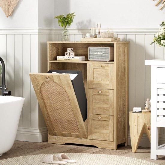 Çamaşır Sepetli Banyo Dolabı