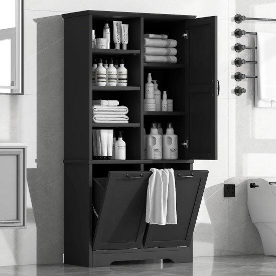 Çamaşır Sepetli Banyo Dolabı