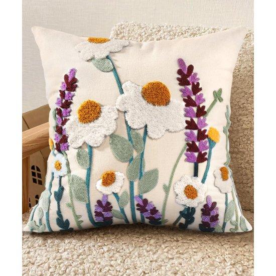 Çiçekli Kırlent Kılıfı