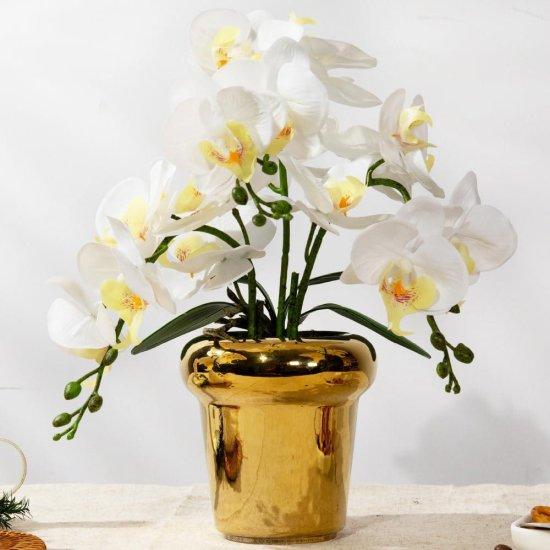 Gold Saksıda Yapay Çiçek