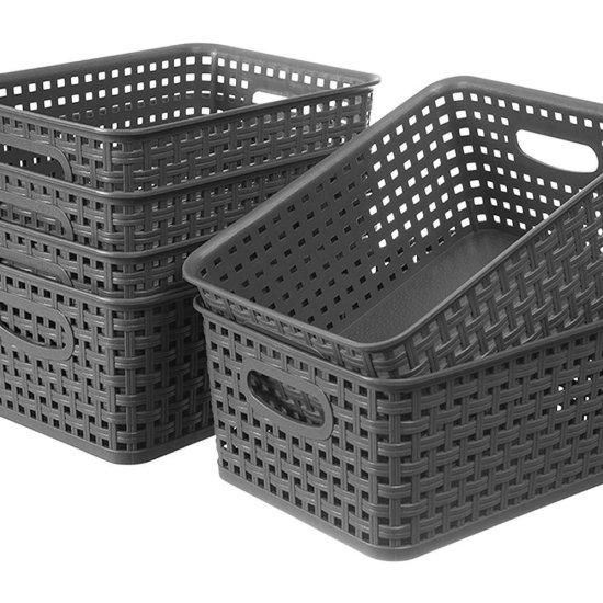 Hasır Görünümlü Plastik Sepet