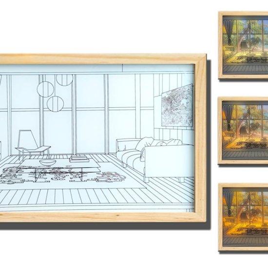 Işıklı Duvar Tablosu