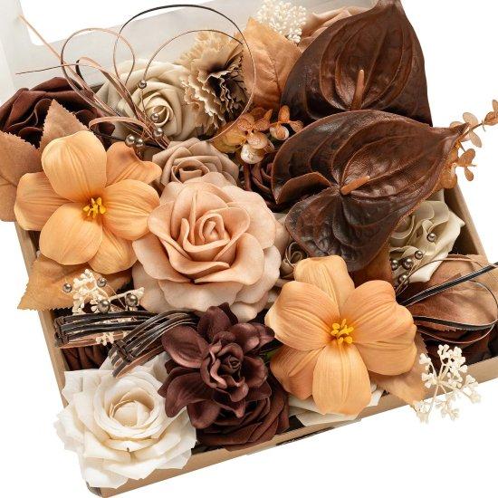 Kahverengi Çiçekler Yapay
