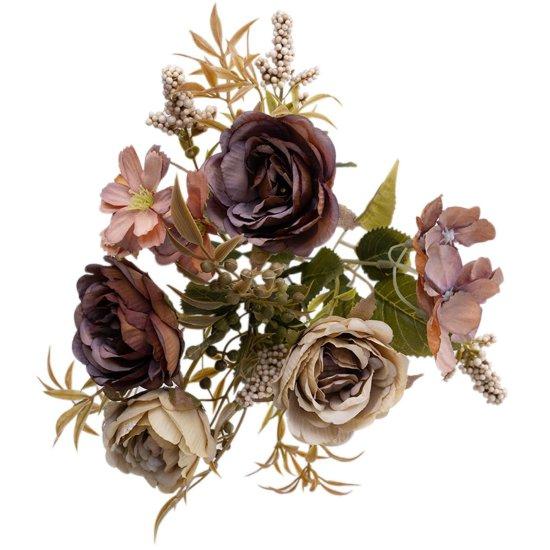 Kahverengi Çiçekler Yapay