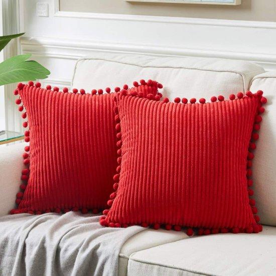 Kırmızı Kırlent Kılıfı