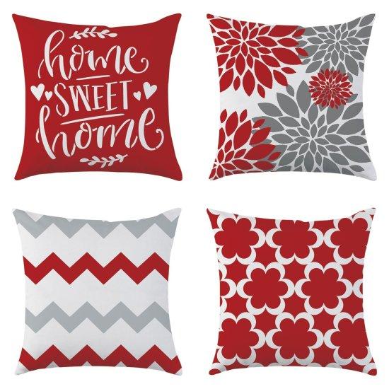 Kırmızı Kırlent Kılıfı