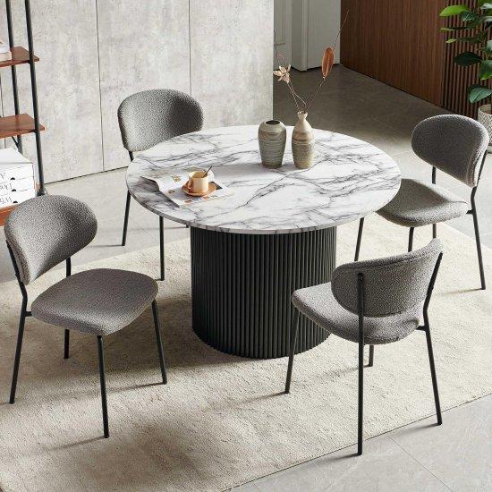 Mermer Desenli Masa Sandalye Seti