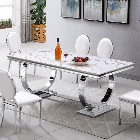 Mermer Görünümlü Yemek Masası