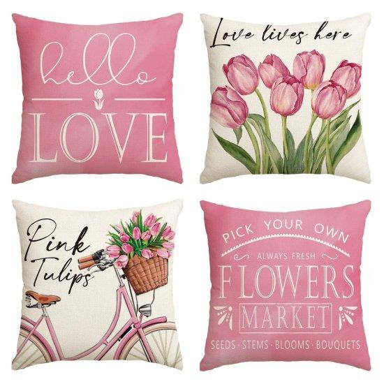 Pembe Kırlent Kılıfı