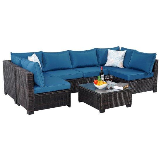 Rattan Camlı Masa Sandalye Takımı