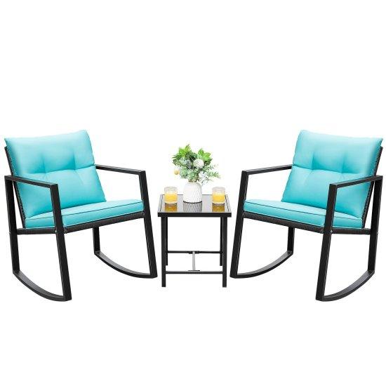 Rattan Camlı Masa Sandalye Takımı