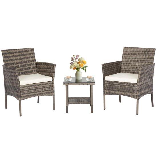 Rattan Camlı Masa Sandalye Takımı