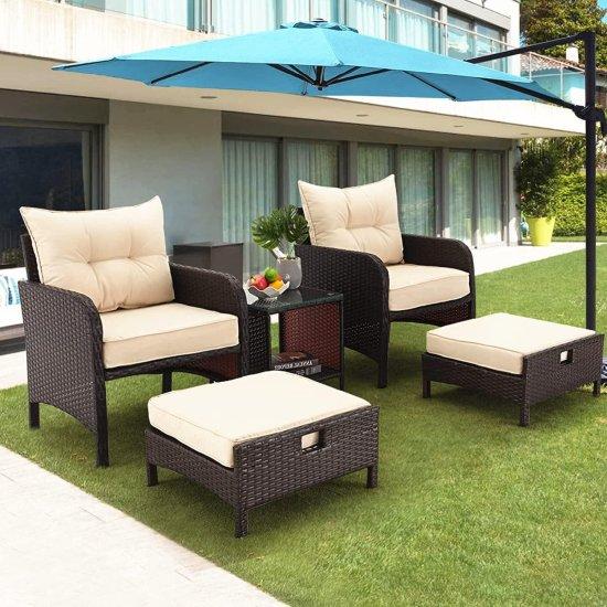 Rattan Camlı Masa Sandalye Takımı