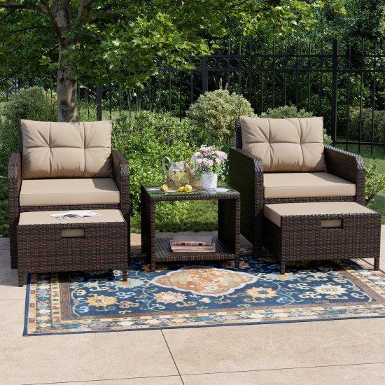 Rattan Camlı Masa Sandalye Takımı