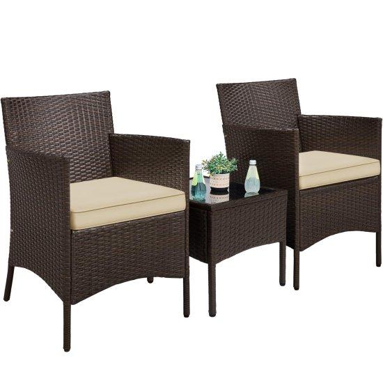 Rattan Camlı Masa Sandalye Takımı