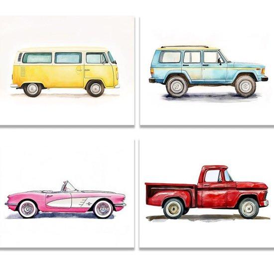 Retro Car Kanvas Tablo