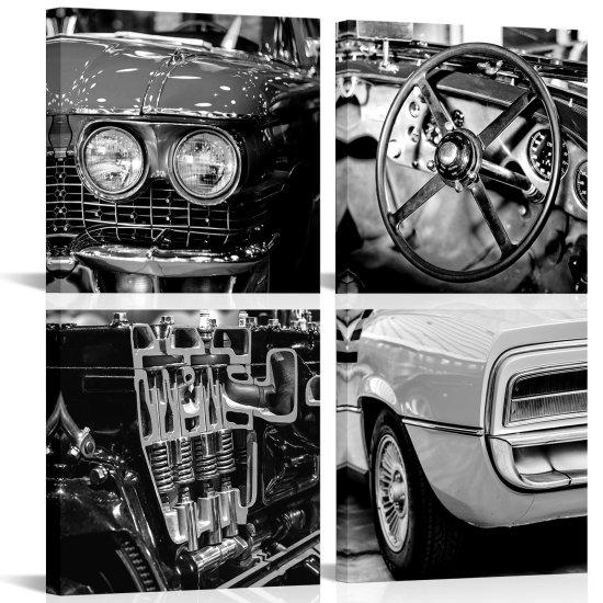 Retro Car Kanvas Tablo