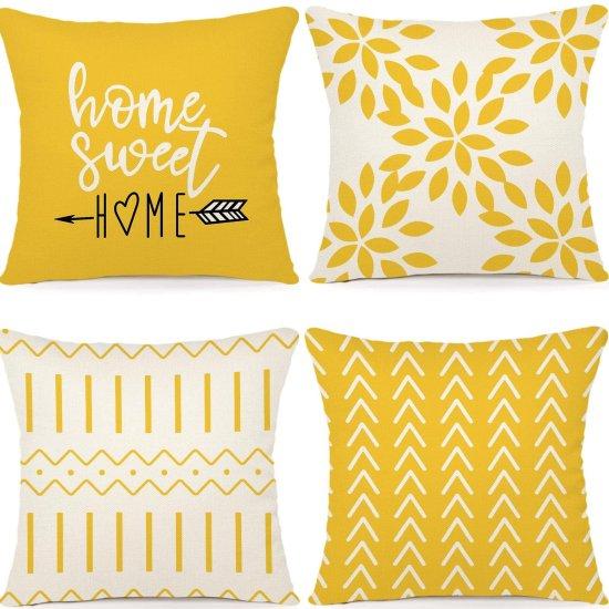 Sarı Kırlent Kılıfı