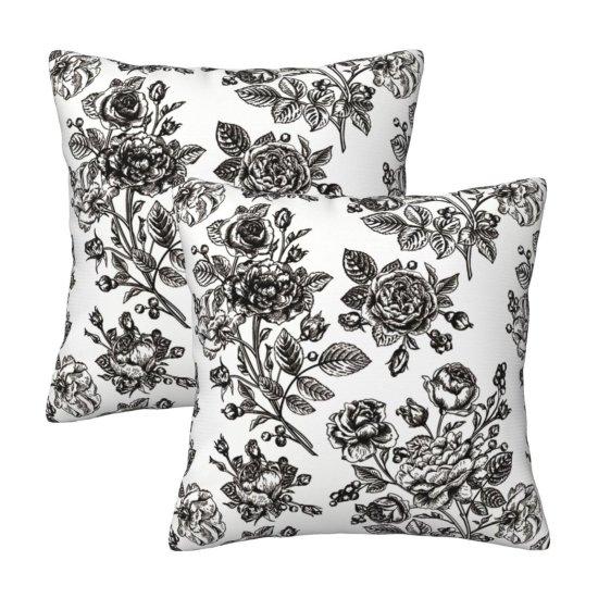 Siyah Beyaz Kırlent Kılıfı