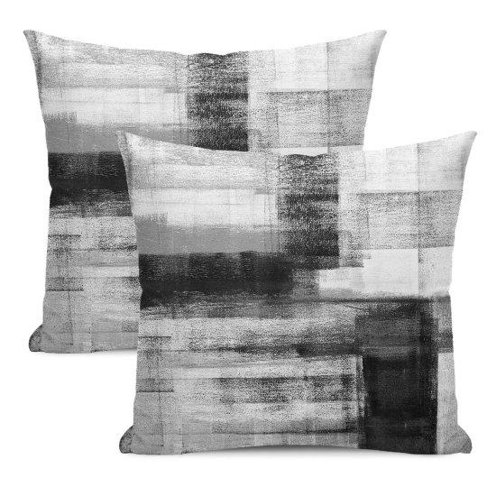 Siyah Beyaz Kırlent Kılıfı