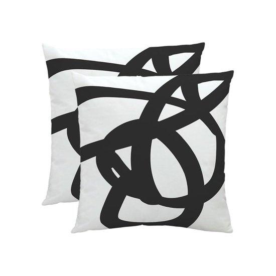 Siyah Beyaz Kırlent Kılıfı