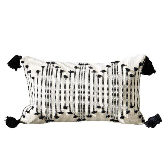 Siyah Beyaz Kırlent Kılıfı