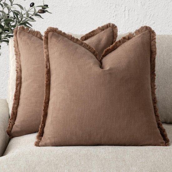 Tarçın Rengi Kırlent Kılıfı