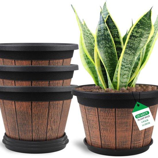 Yuvarlak Ahşap Saksı