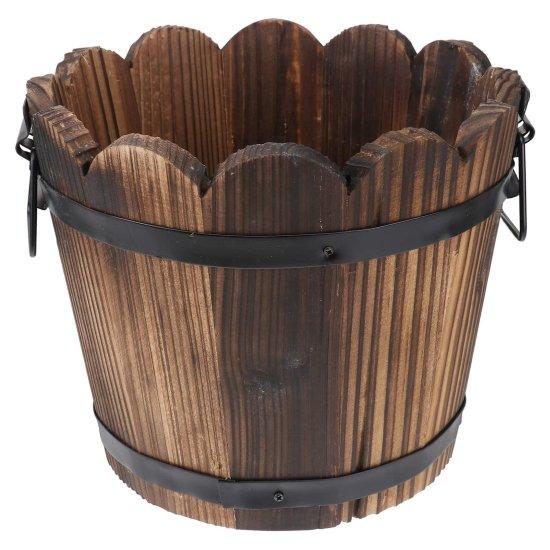 Yuvarlak Ahşap Saksı