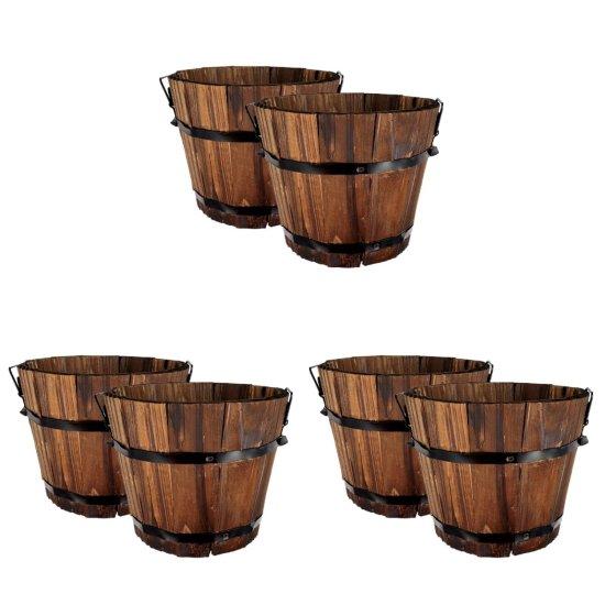 Yuvarlak Ahşap Saksı