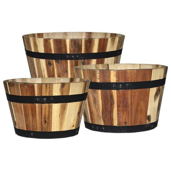 Yuvarlak Ahşap Saksı