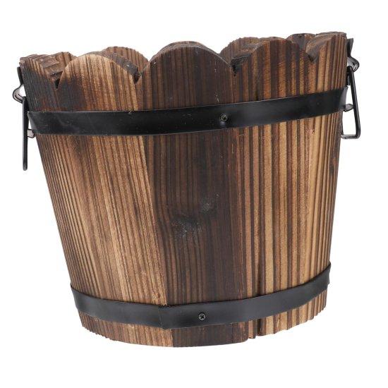 Yuvarlak Ahşap Saksı