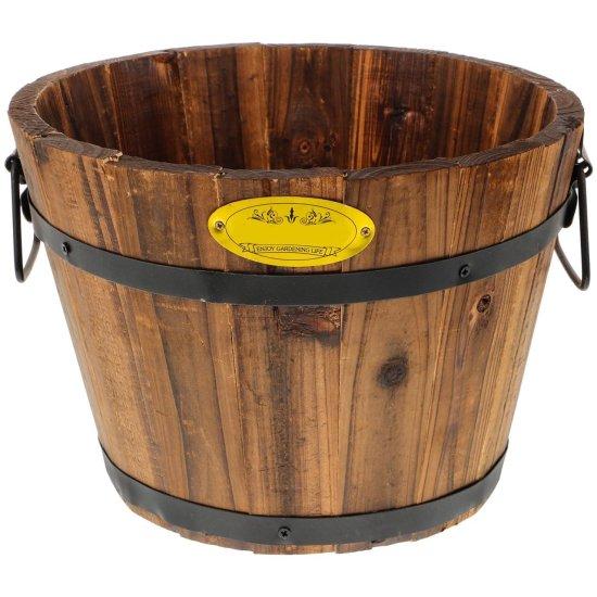 Yuvarlak Ahşap Saksı